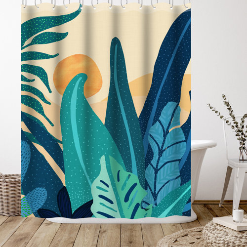 Wayfair Teal Shower Curtains & Shower Liners You'll Love in 2024